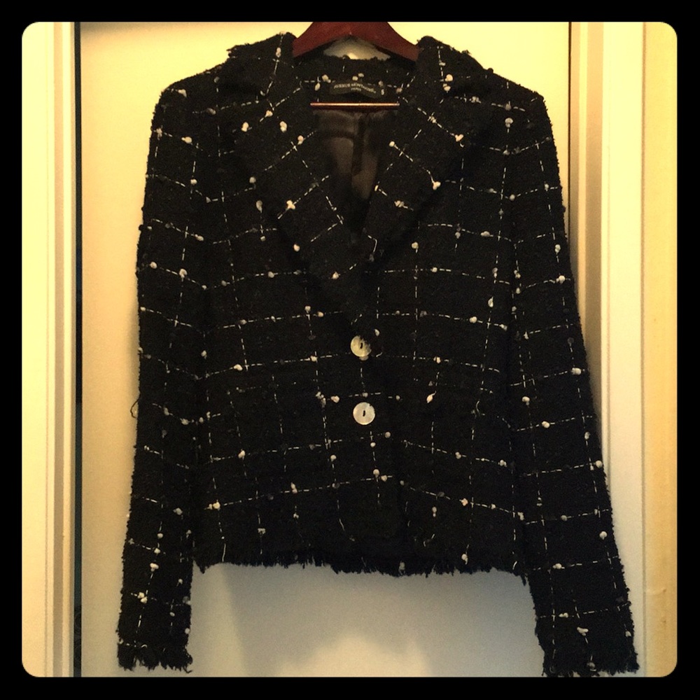 Avenue Montaigne Paris Black Tweed Blazer